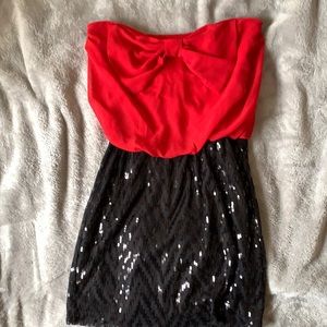 strapless mini dress